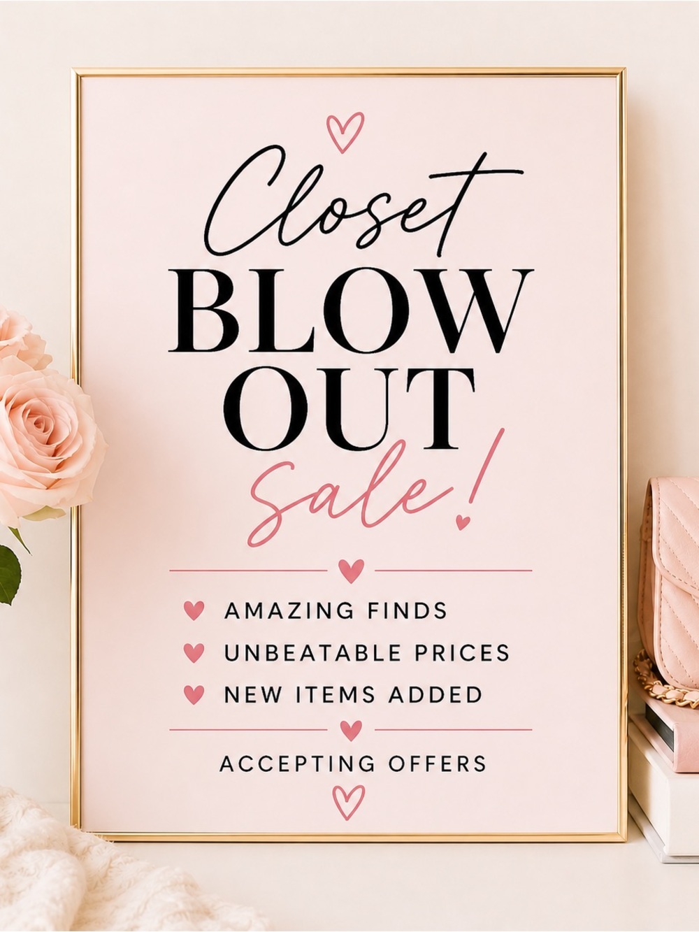 CLOSET BLOW OUT SALE! MUST GO!